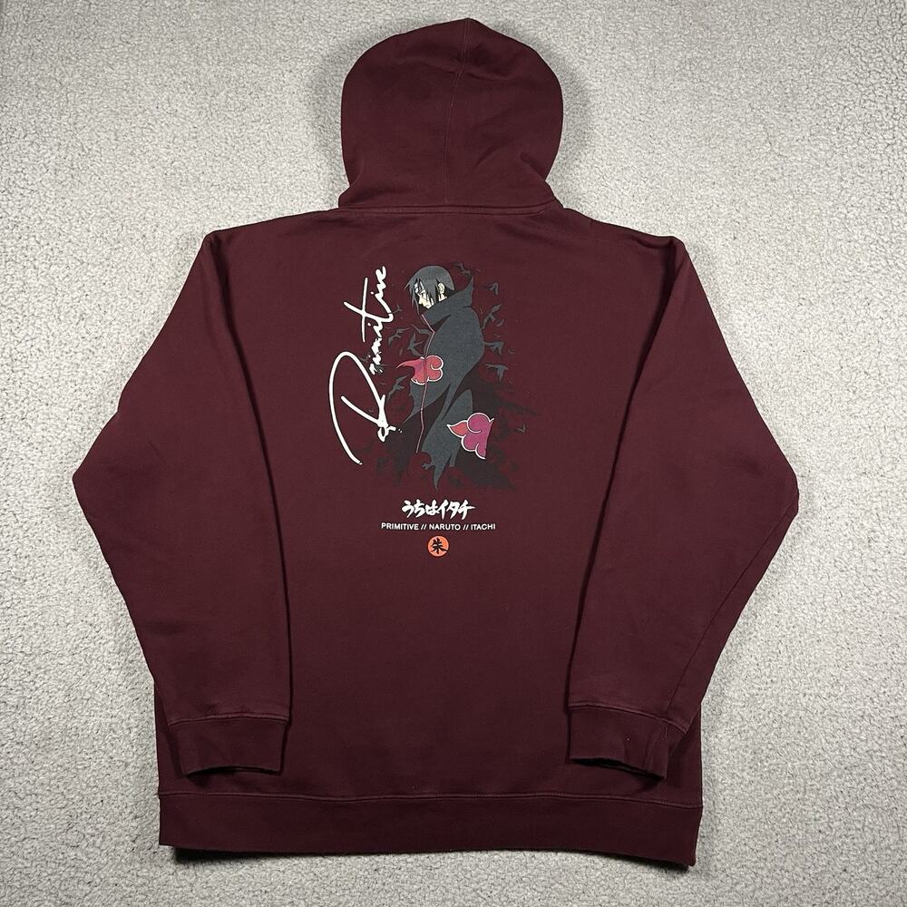 Primitive Naruto Shippuden Hoodie Mens L Red Itachi Uchiha Sweatshirt Anime